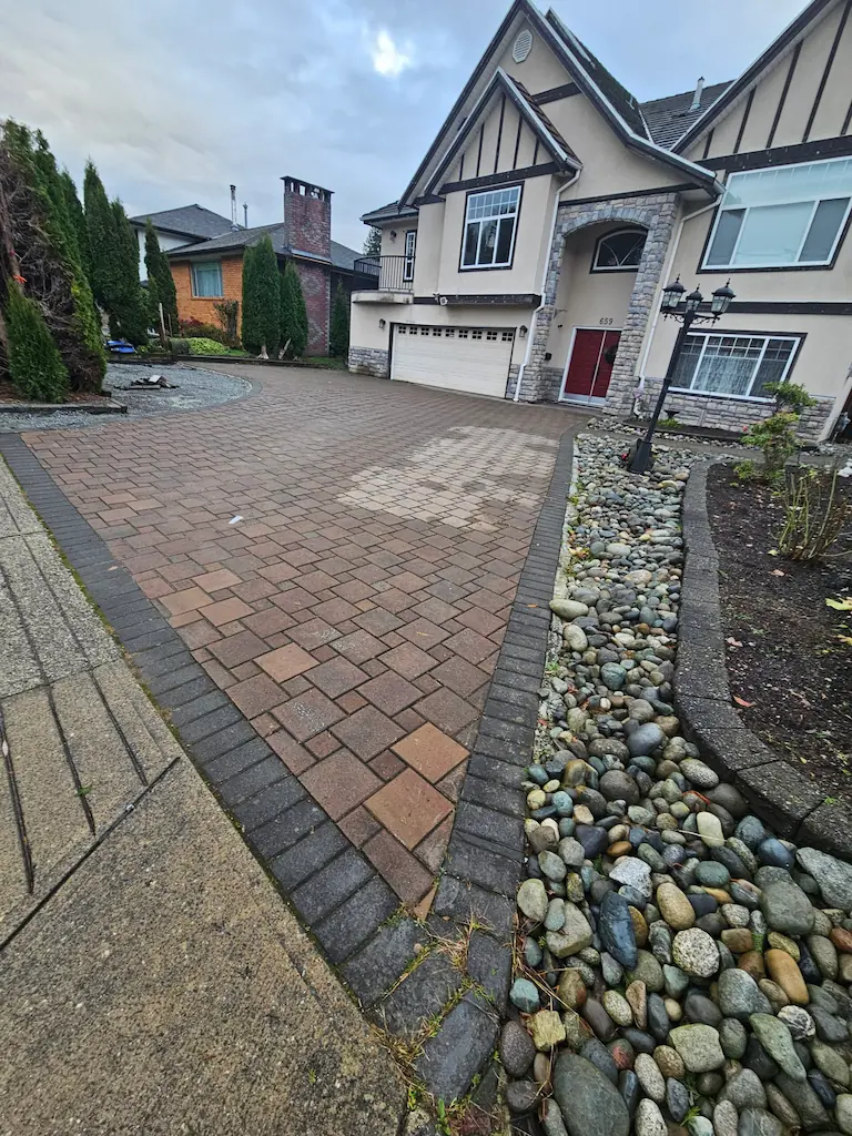 Excavated yard before the paver install