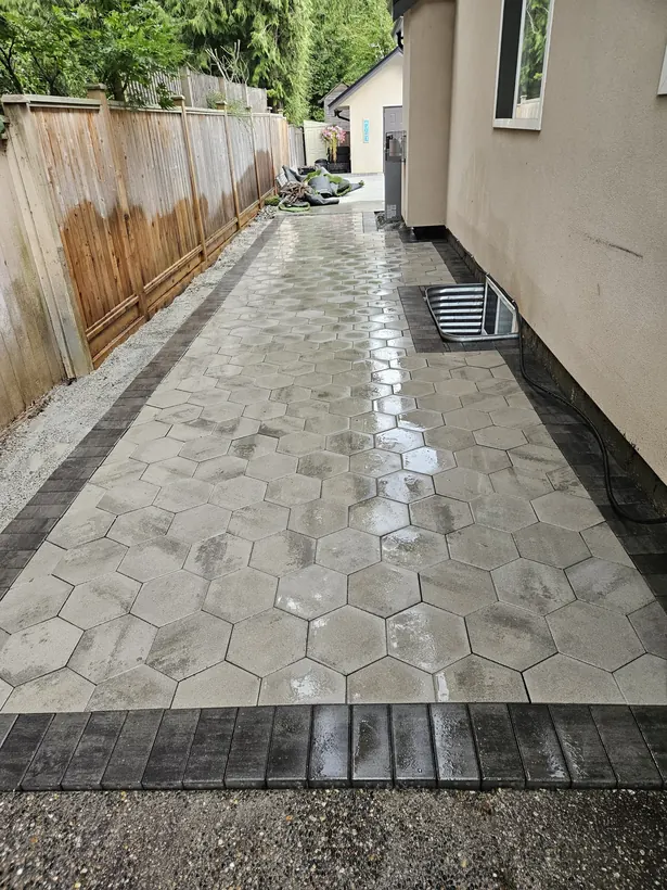 Interlocking paver walkway in Langley, BC by Graedyn Landscaping